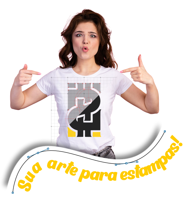 Arte para camisetas personalizadas e divulgação com brindes